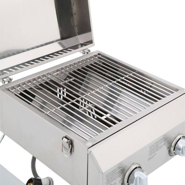 Barbecue à gaz 4 br?leurs inox professionnel fond blanc