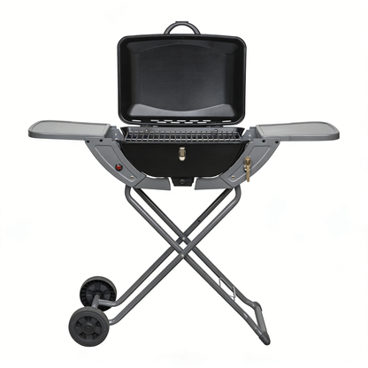 Barbecue gaz camping portable pliable fond blanc