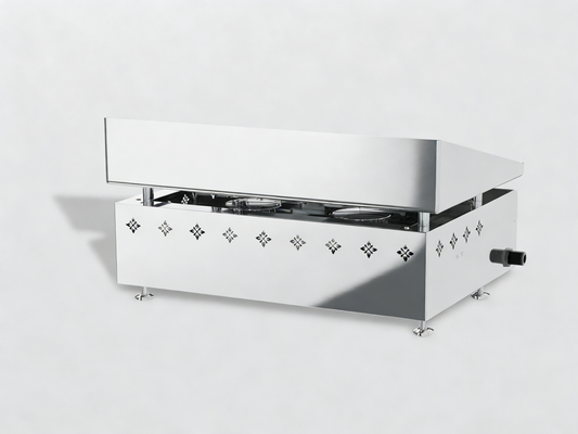 Barbecue plancha gaz 3 br?leurs inox fond blanc